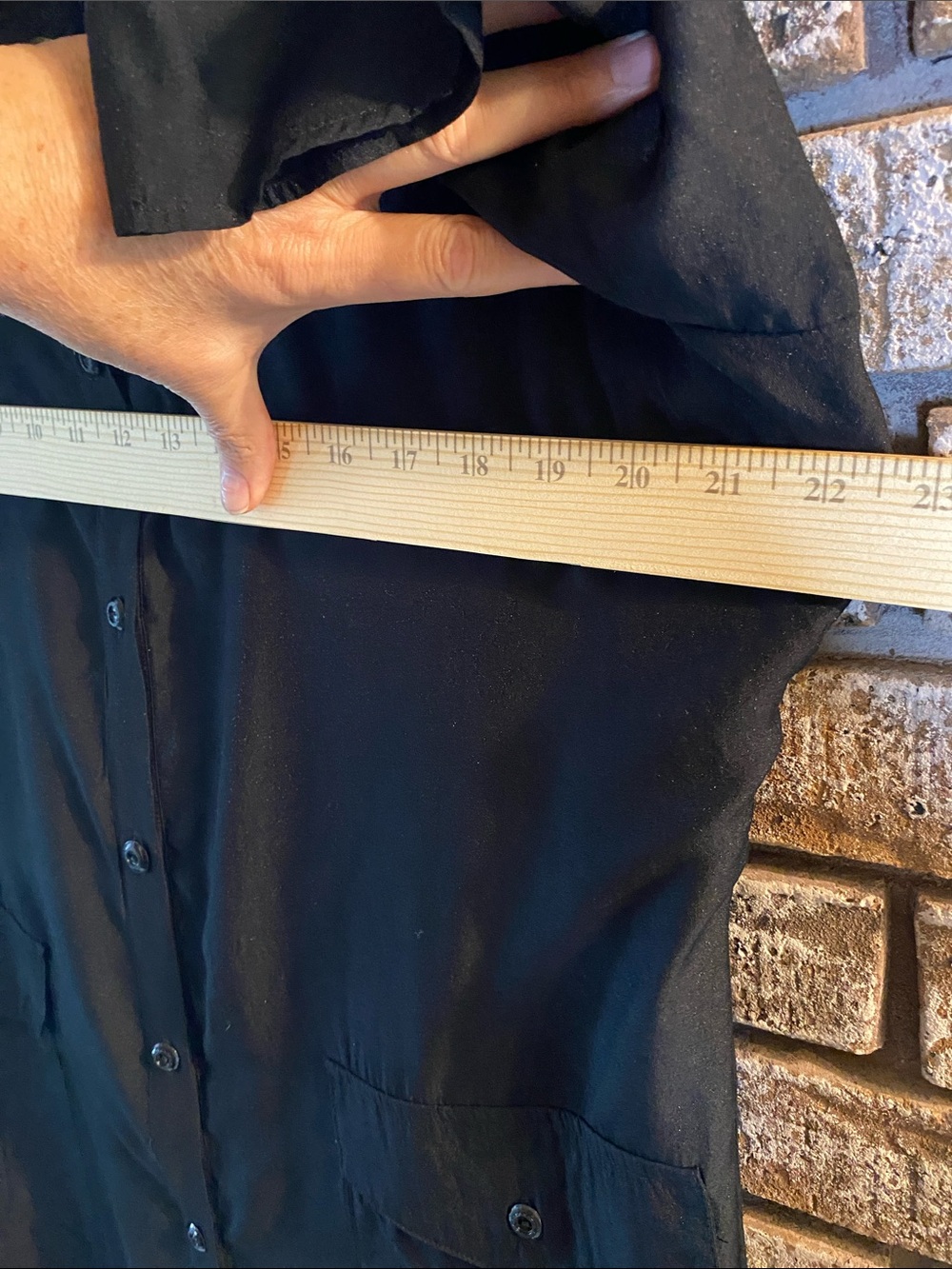 Saks Fifth Avenue Black Button-Front Midi Shirt Dress with Tie & Flutter Sleeve - Picture 9 of 11